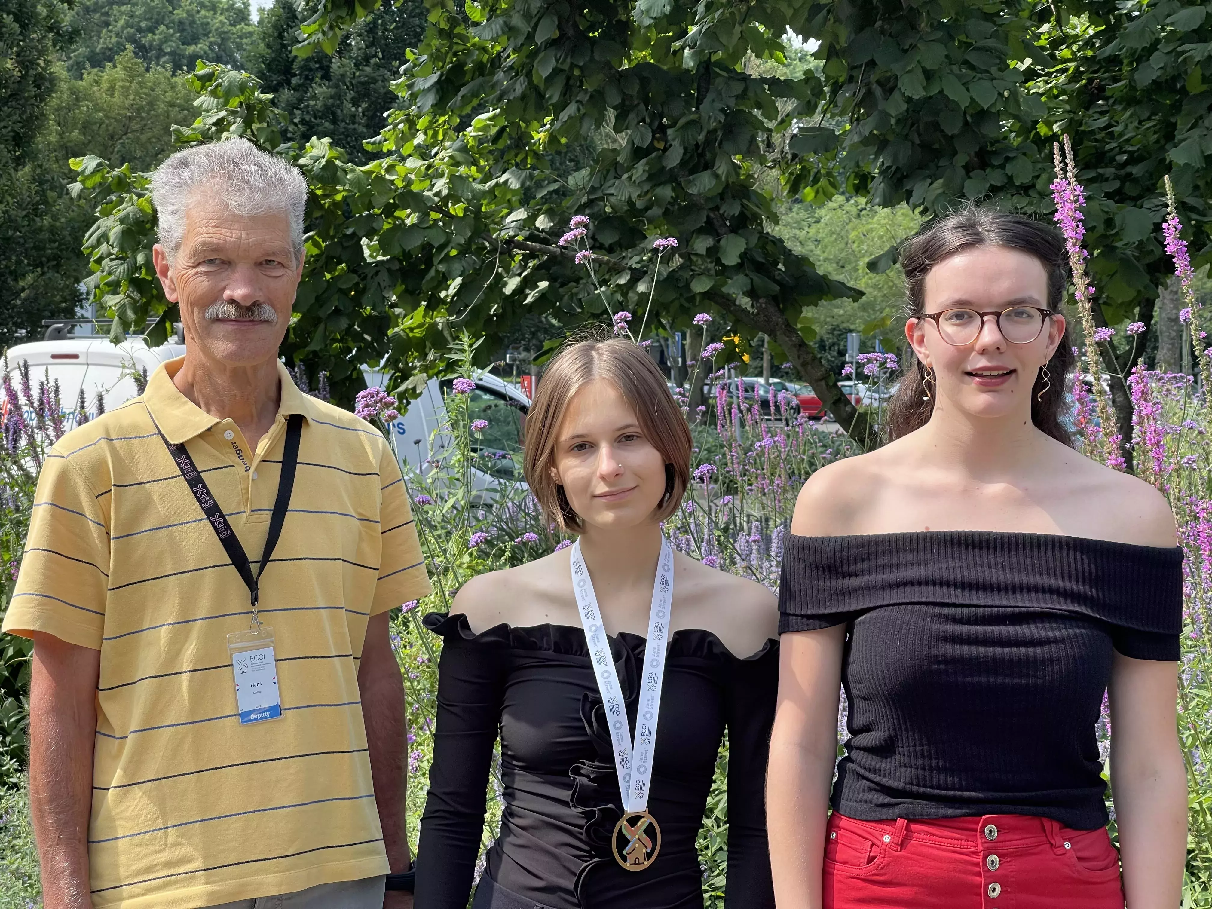 Hans Fellner (EGOI Trainer), Uliana Malanyak, Carolin Wester (Foto: Aichleitner)